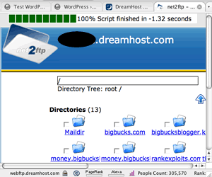 DreamHost Web FTP