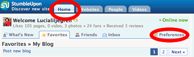StumbleUponPreferences